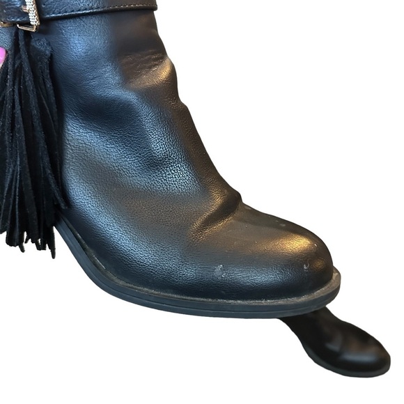 Circus Sam Edelman Black Booties with Fringe Size 7.5 - Picture 3 of 9